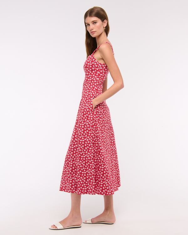 The A&F Mila Stretch Midi Dress