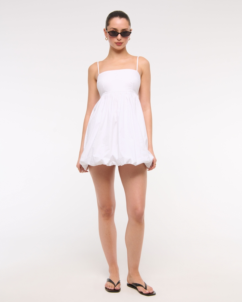Babydoll Bubble Hem Mini Dress