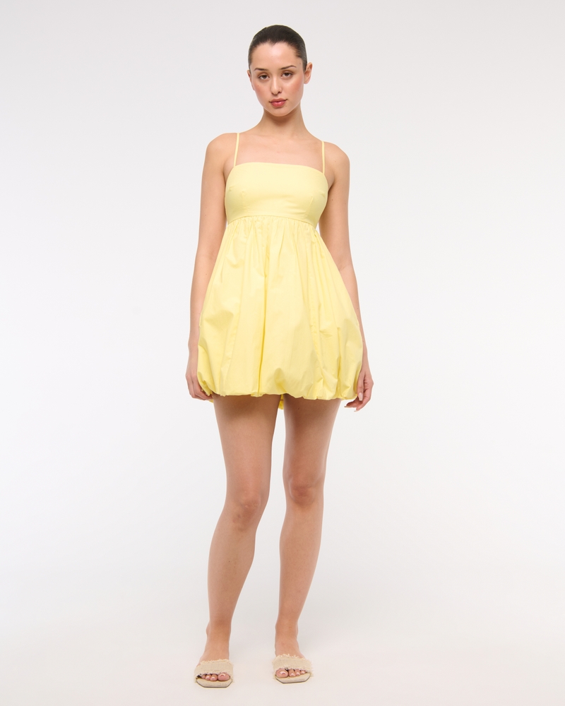 Babydoll Bubble Hem Mini Dress