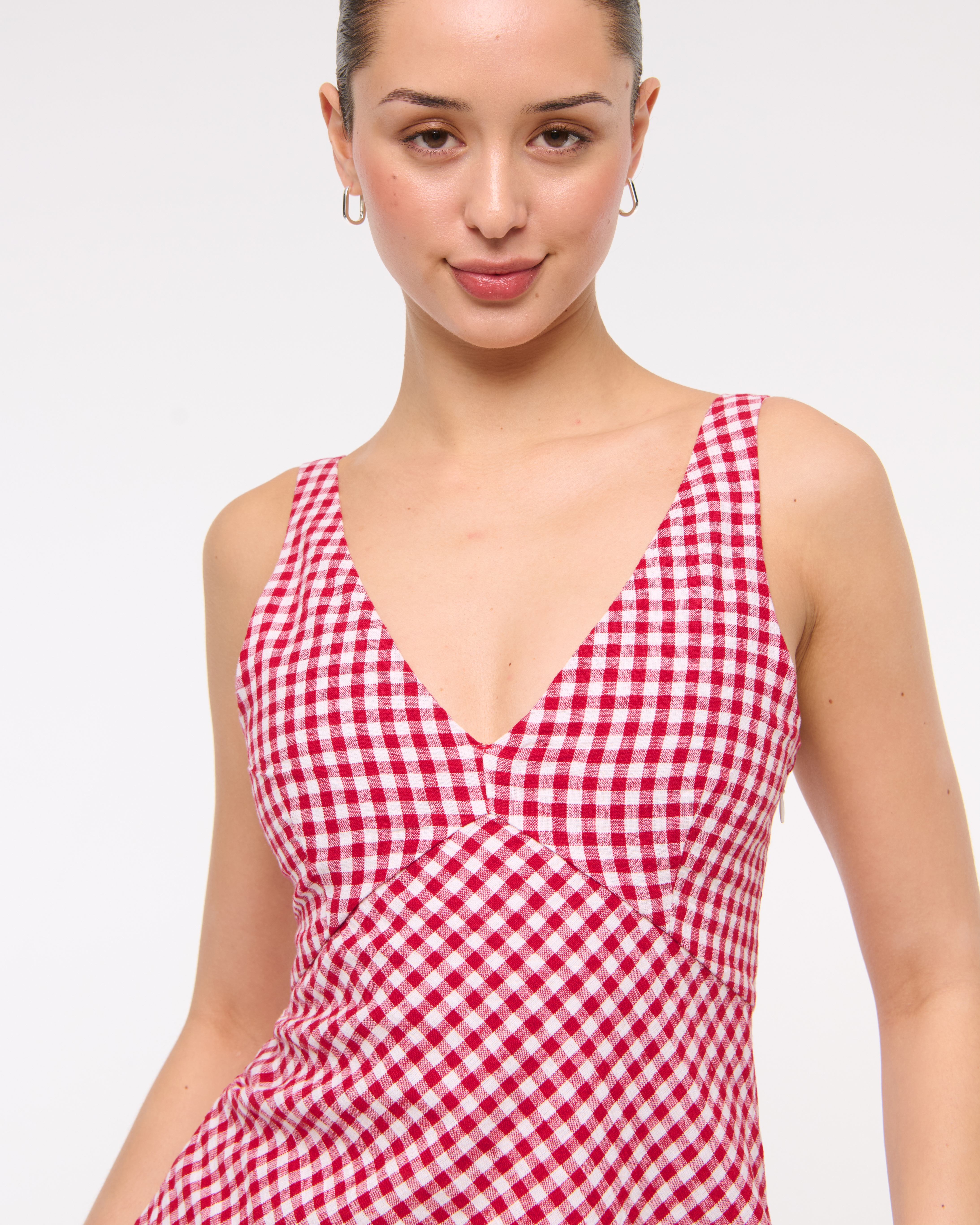 fig London LINEN gingham mini dress新品未使用 Antiqua gingham linen minidress in blue - Asceno | Mytheresa