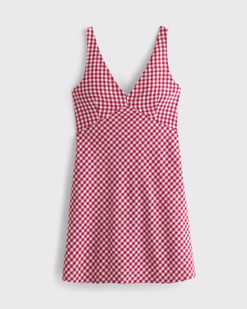 Women's V-Neck Linen-Blend Mini Dress | Women's Dresses & Jumpsuits | Abercrombie.com