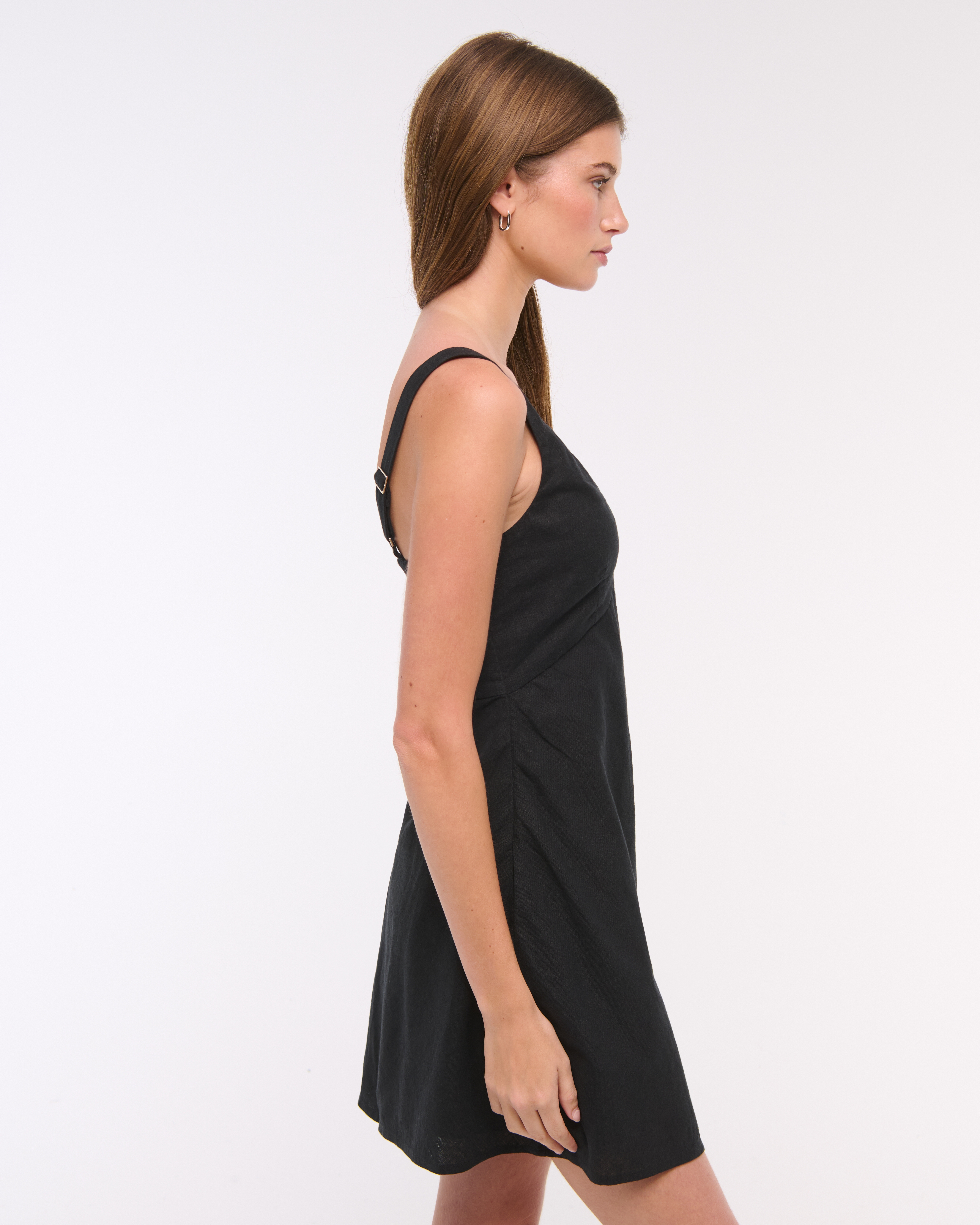 Women's V-Neck Linen-Blend Mini Dress | Women's Clearance