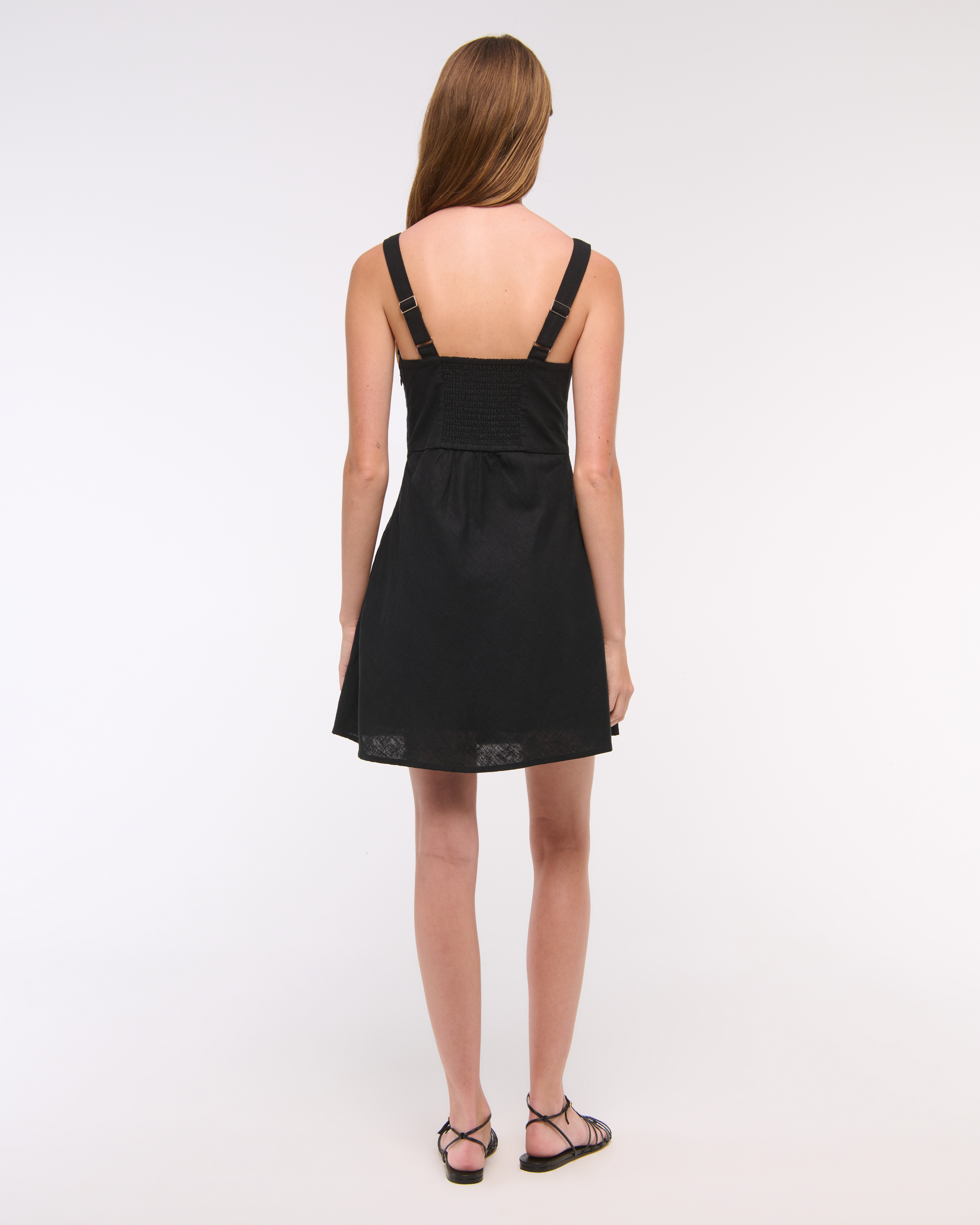 Women's V-Neck Linen-Blend Mini Dress | Women's Clearance