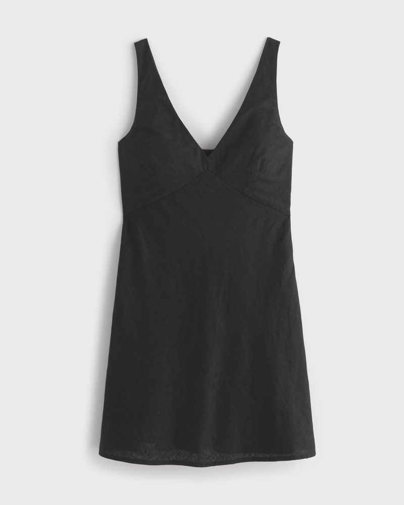 ワンピース   Linen Blend Ns V Neck Dress Linen Blend V-Neck Wrap Dress