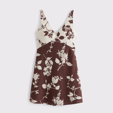 Женские платья Abercrombie & Fitch V-Neck Linen-Blend Mini Dress