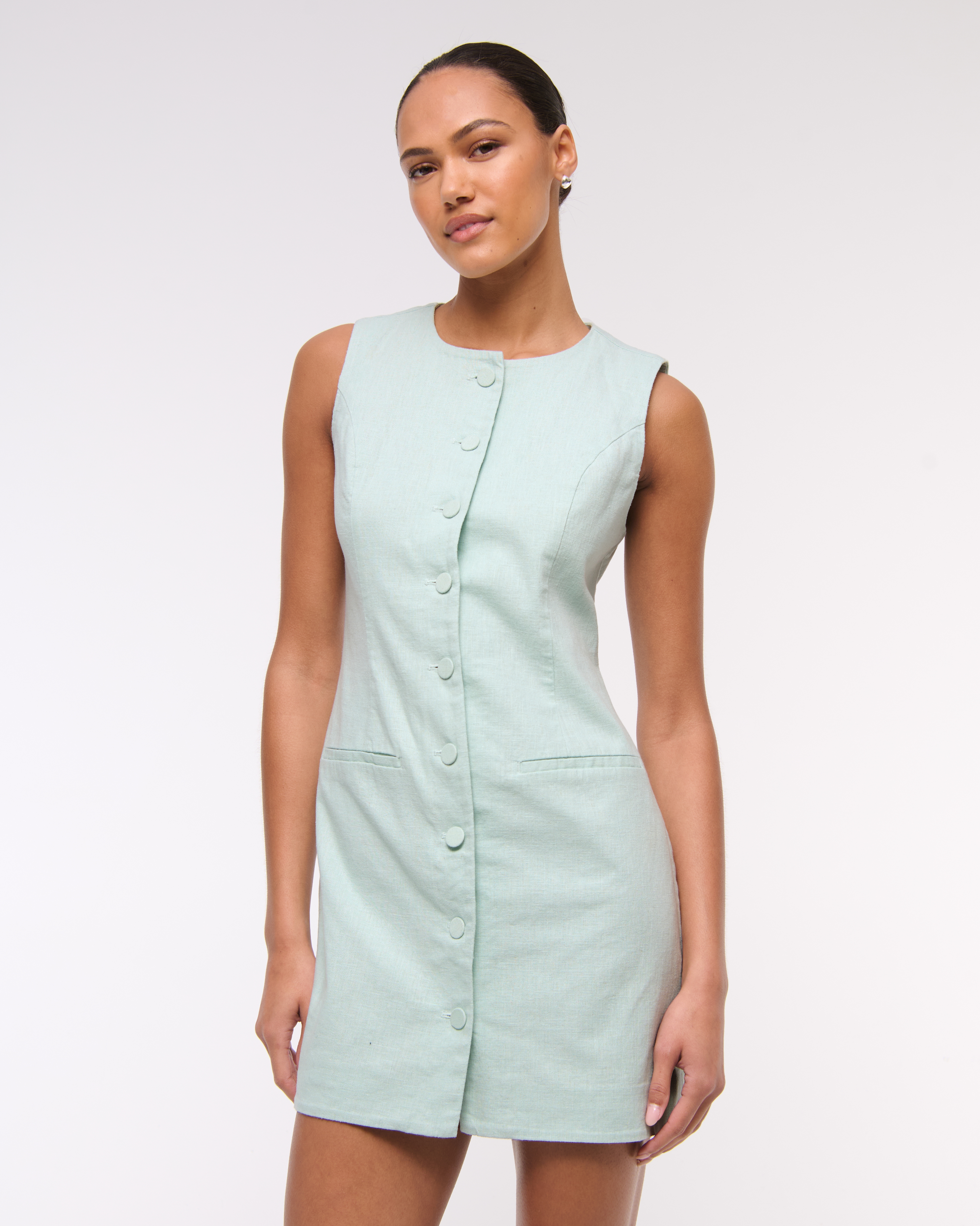 Женские платья Abercrombie & Fitch The A&F Mara Linen-Blend Mini Dress — фото 2