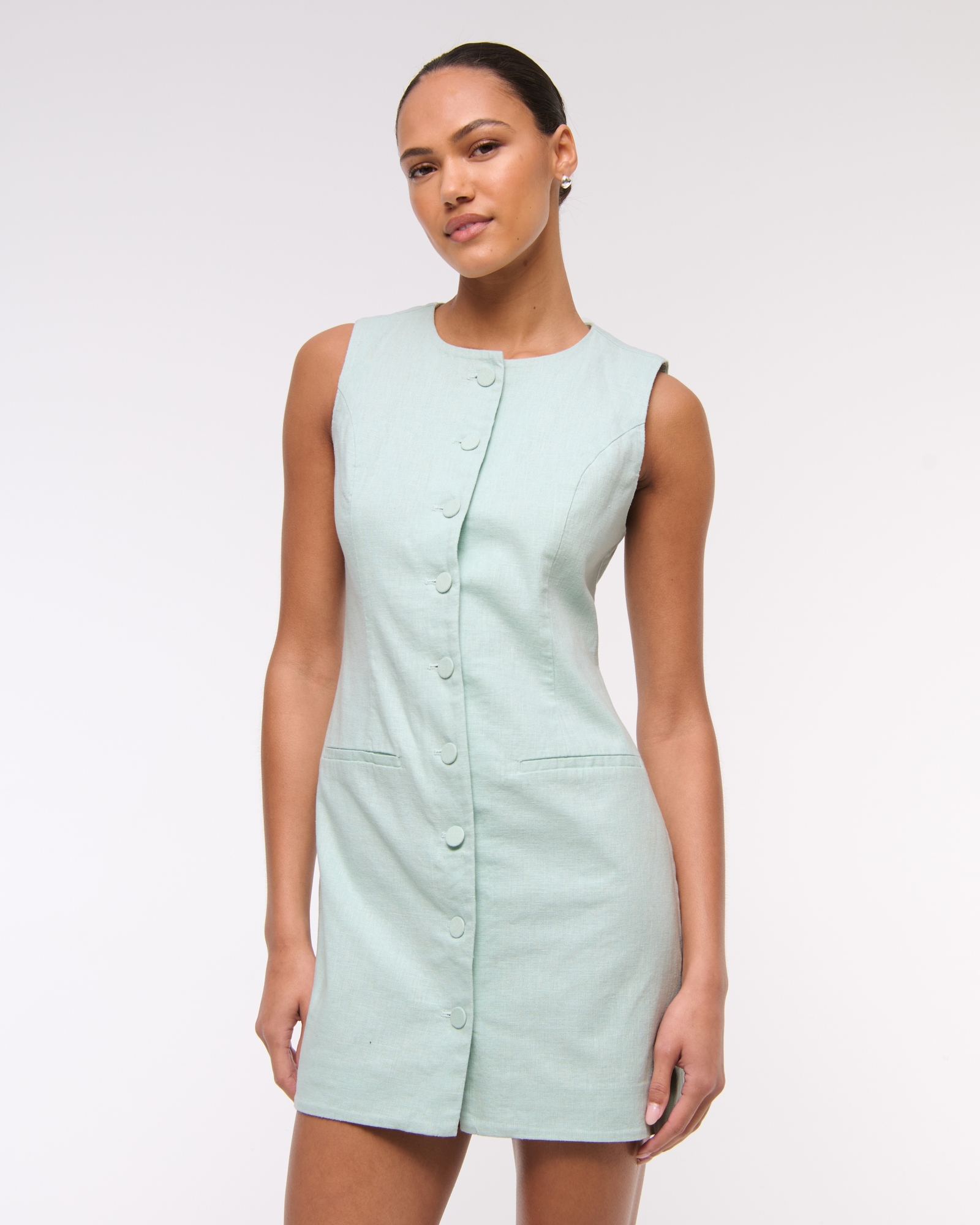 The A&F Mara Linen-Blend Mini Dress