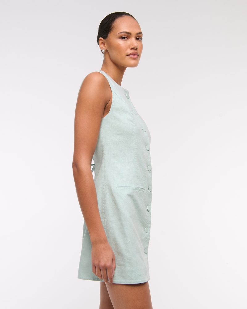 The A&F Mara Linen-Blend Mini Dress
