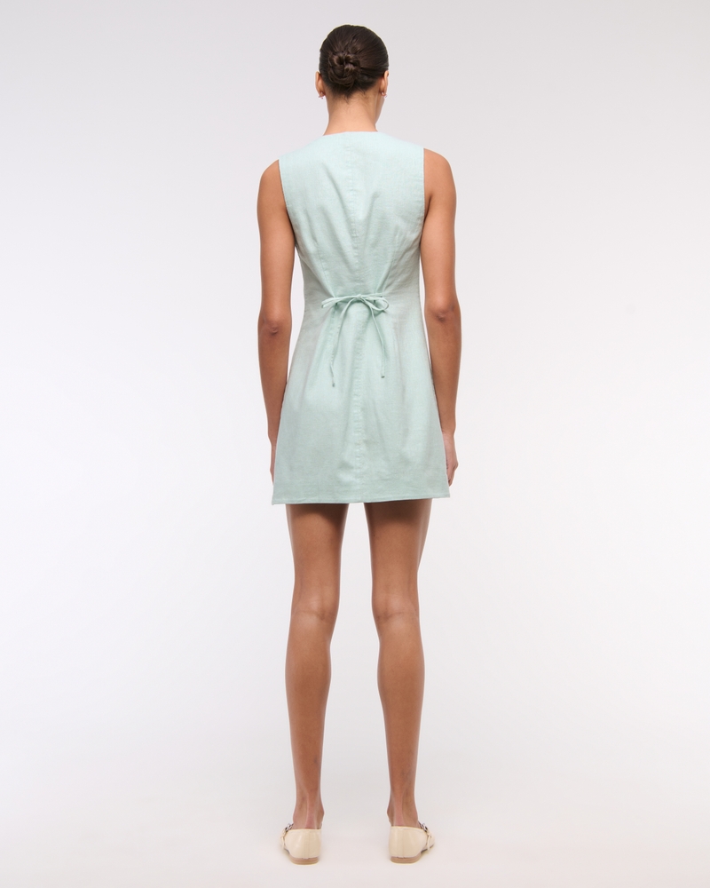 The A&F Mara Linen-Blend Mini Dress