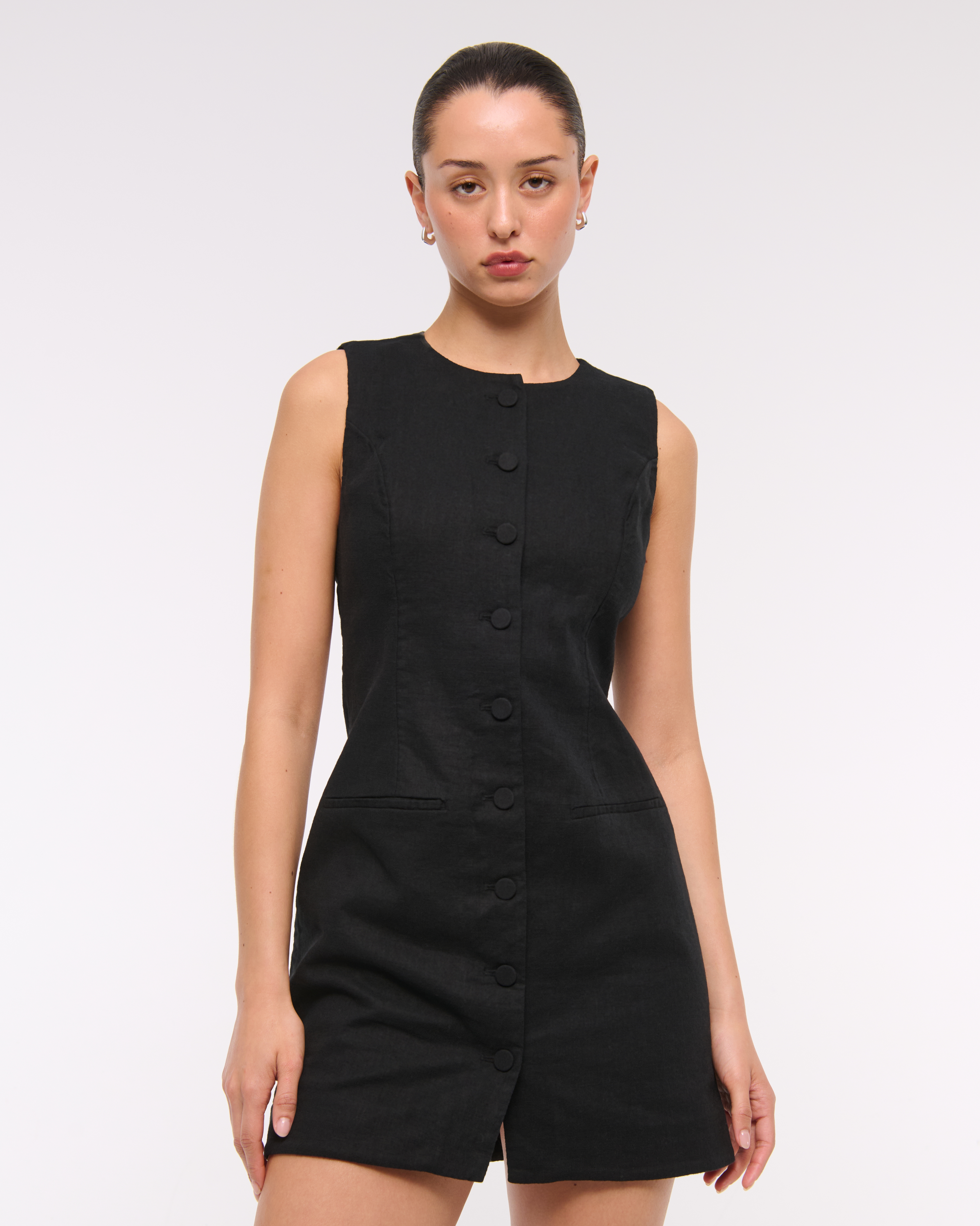 Women's The A&F Mara Linen-Blend Mini Dress | Women's