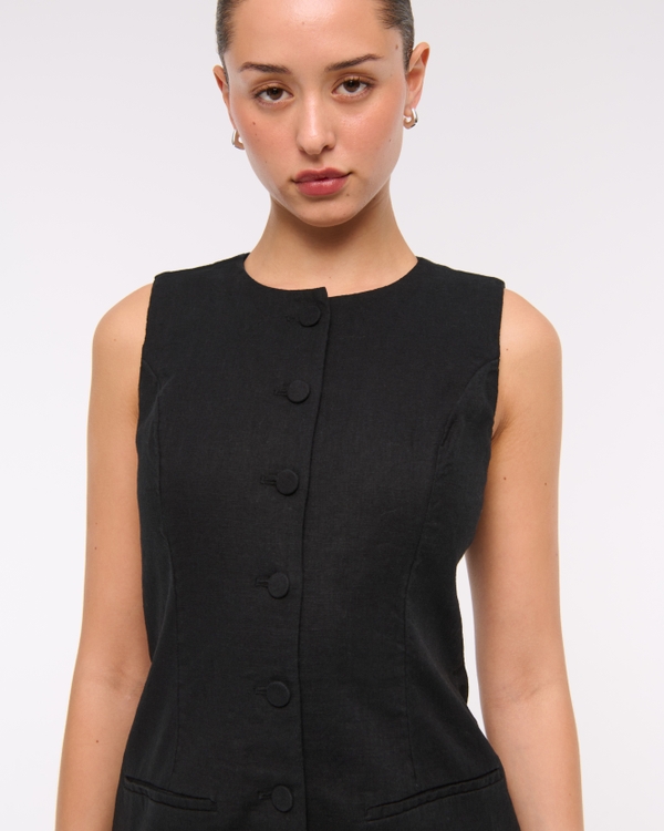 The A&F Mara Linen-Blend Mini Dress