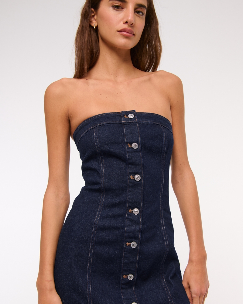 The A&F Mara Strapless Denim Mini Dress