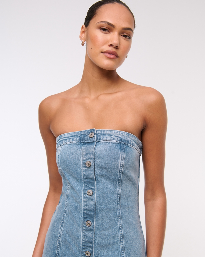 The A&F Mara Strapless Denim Mini Dress — Image 11