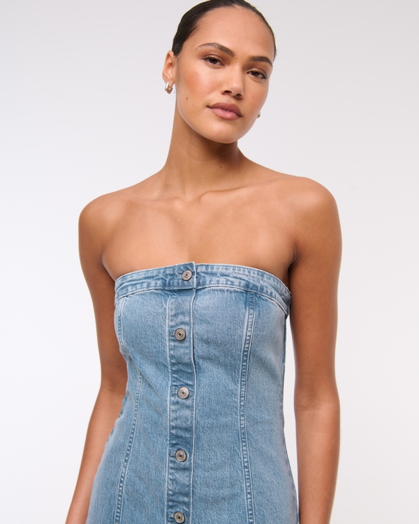The A&F Mara Strapless Denim Mini Dress
