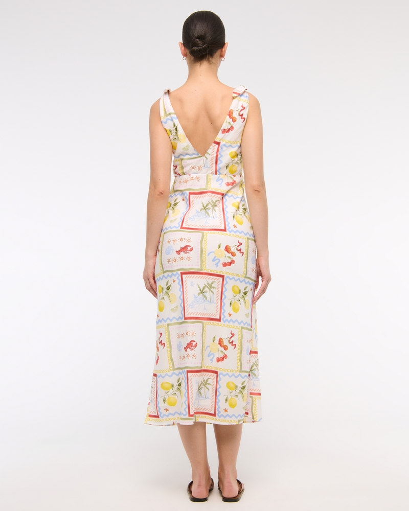 Tie-Front Scarf Midi Dress