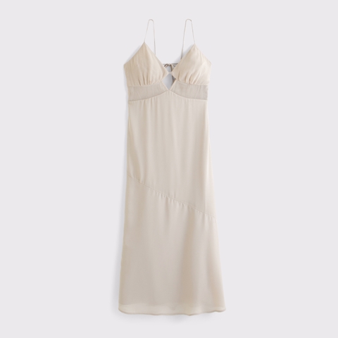 Женские платья Abercrombie & Fitch Tie-Back Sheer Slip Midi Dress