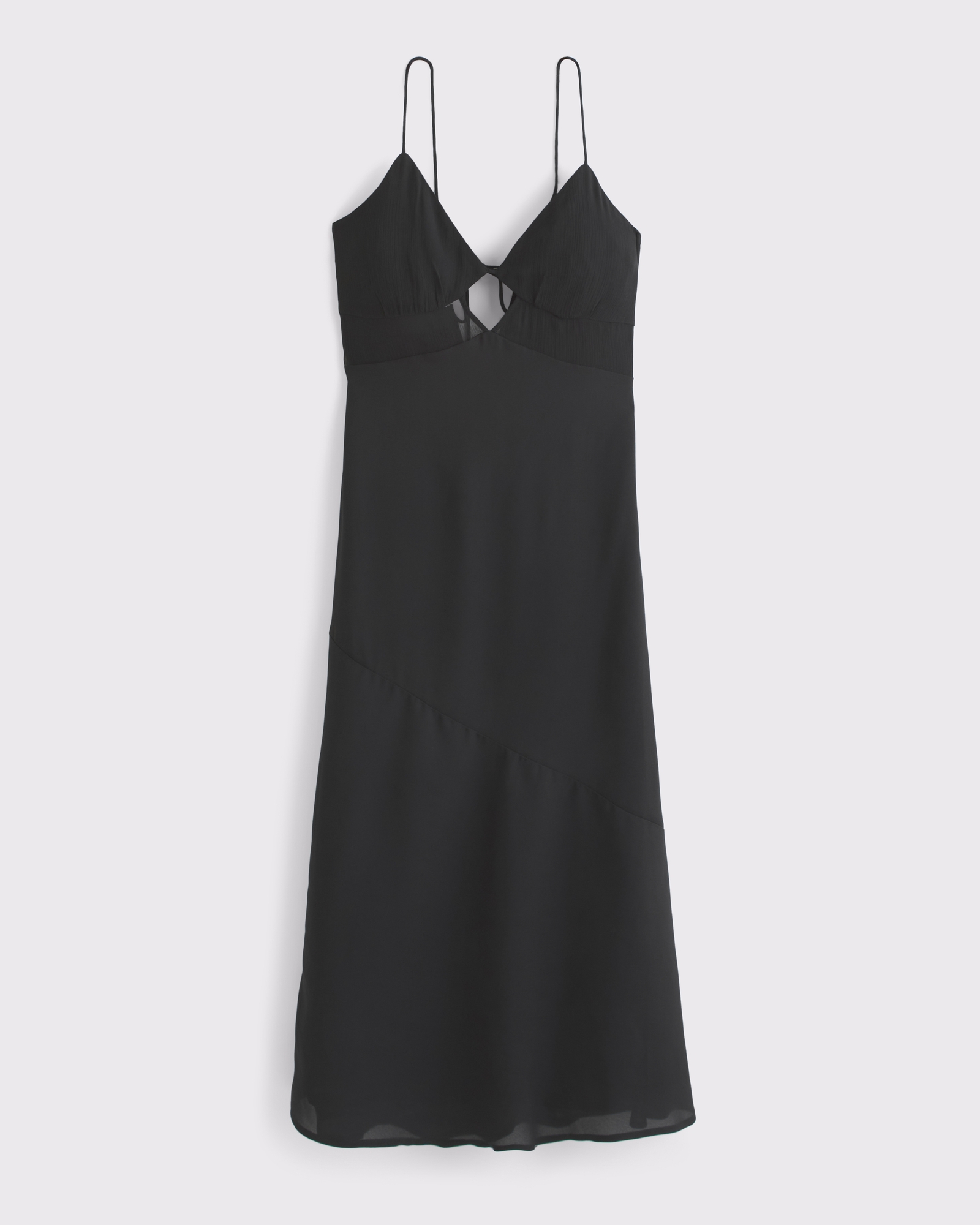Tie-Back Sheer Slip Midi Dress