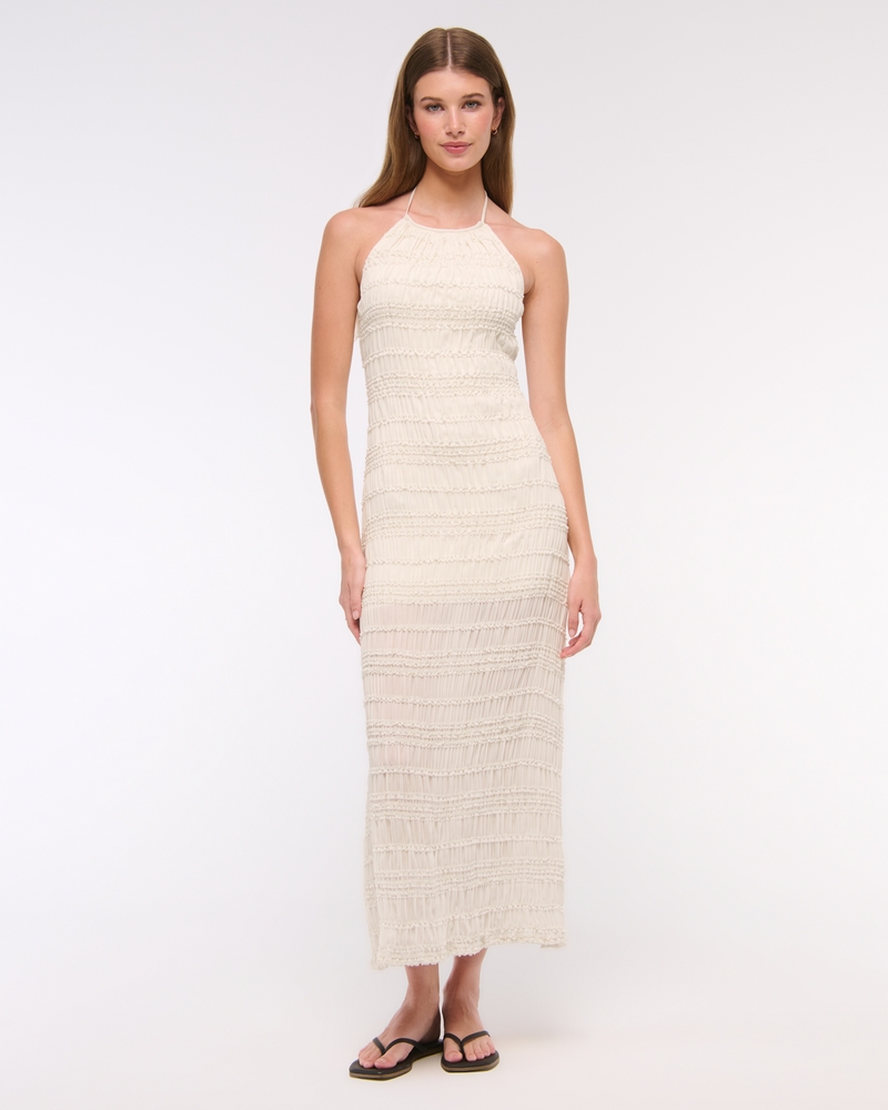 Women's Halter Ruched Maxi Dress | Women's Dresses & Jumpsuits | Abercrombie.com