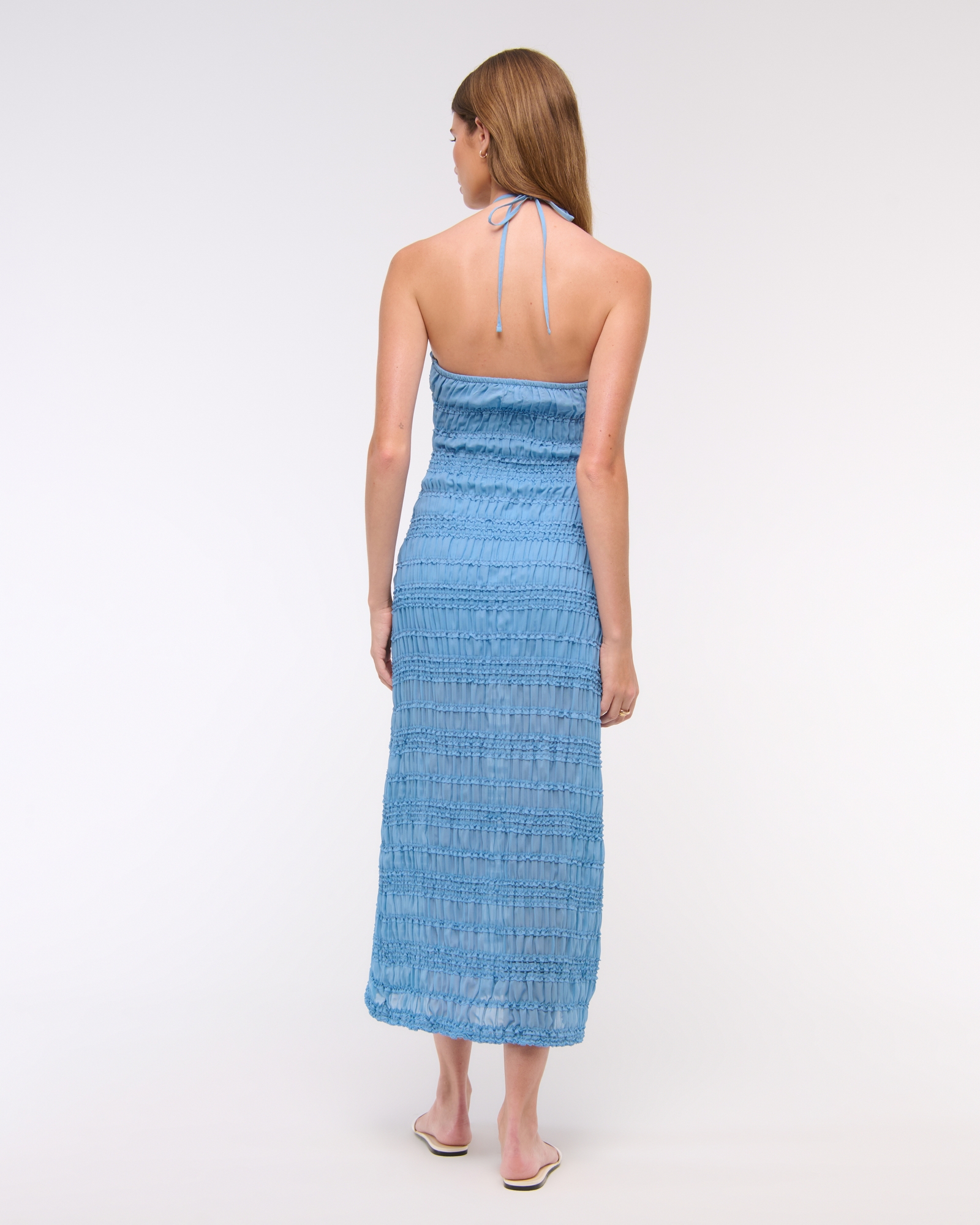 Halter Ruched Maxi Dress