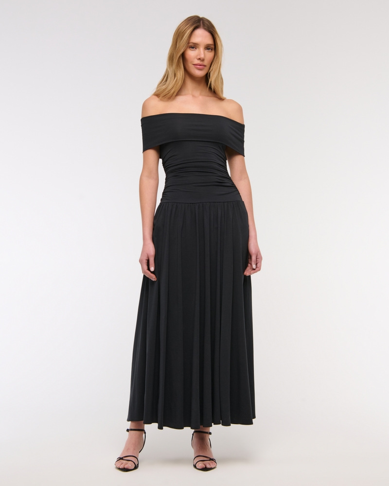 Women's Off-The-Shoulder Knit Maxi Dress | Women's Clearance