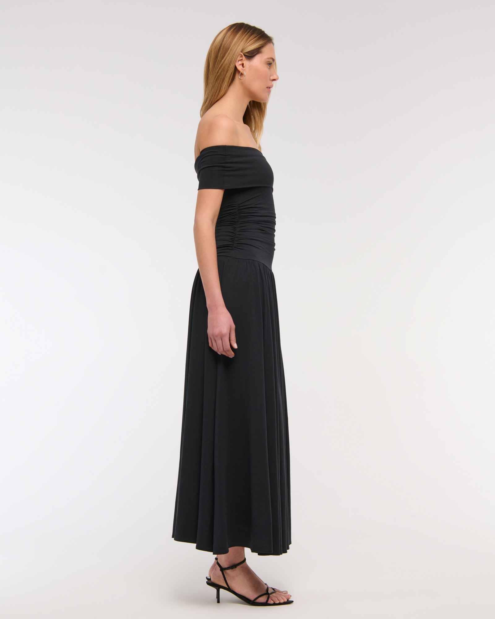 Off-The-Shoulder Knit Maxi Dress