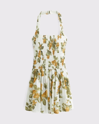 Femme Minirobe à smocks et à taille descendue | Femme Robes et combinaisons | Abercrombie.com