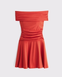 Off-The-Shoulder Knit Skort