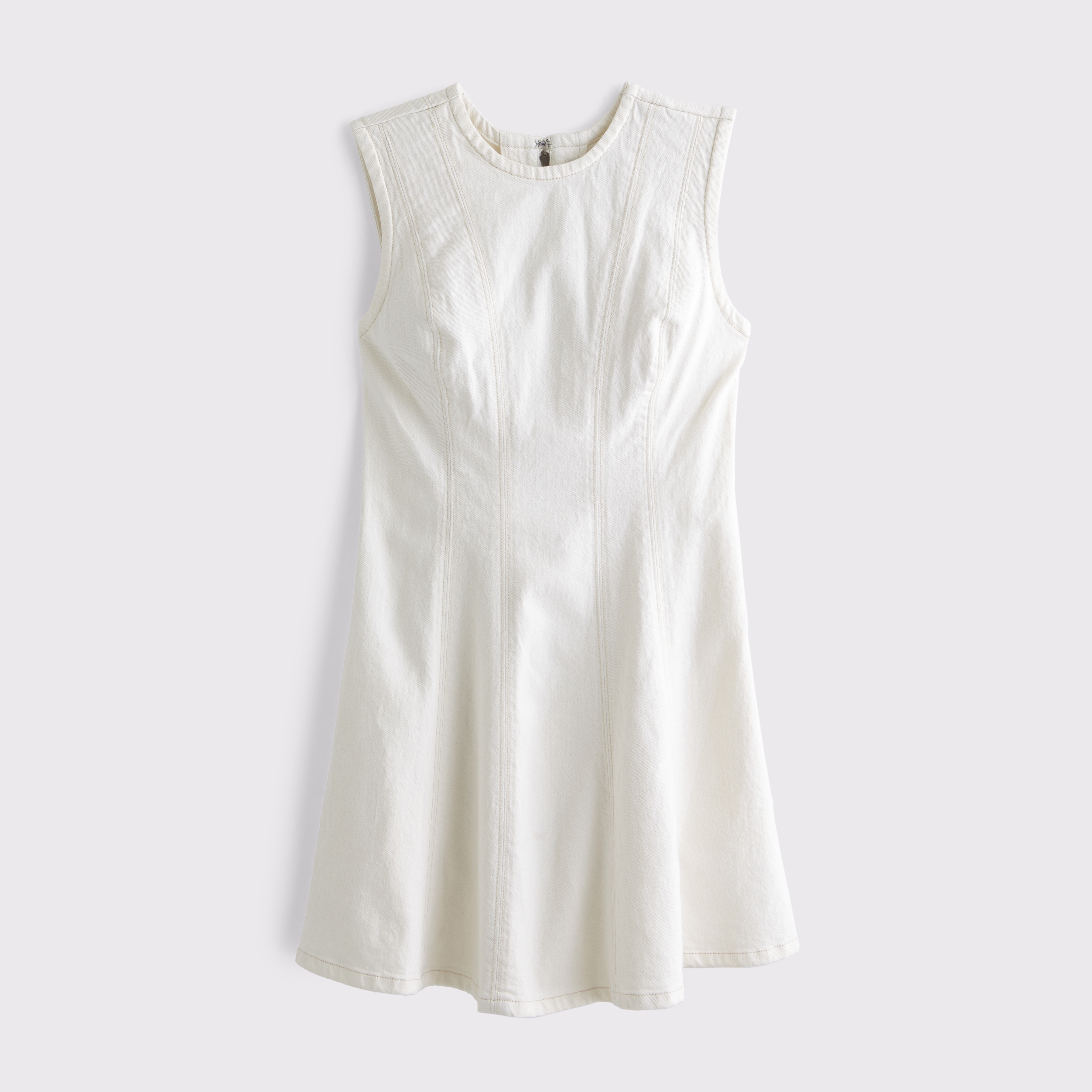 Abercrombie & Fitch The A&f Mila High-neck Denim Mini Dress In White
