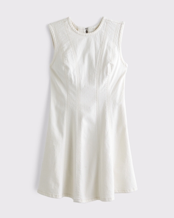 The A&F Mila High-Neck Denim Mini Dress