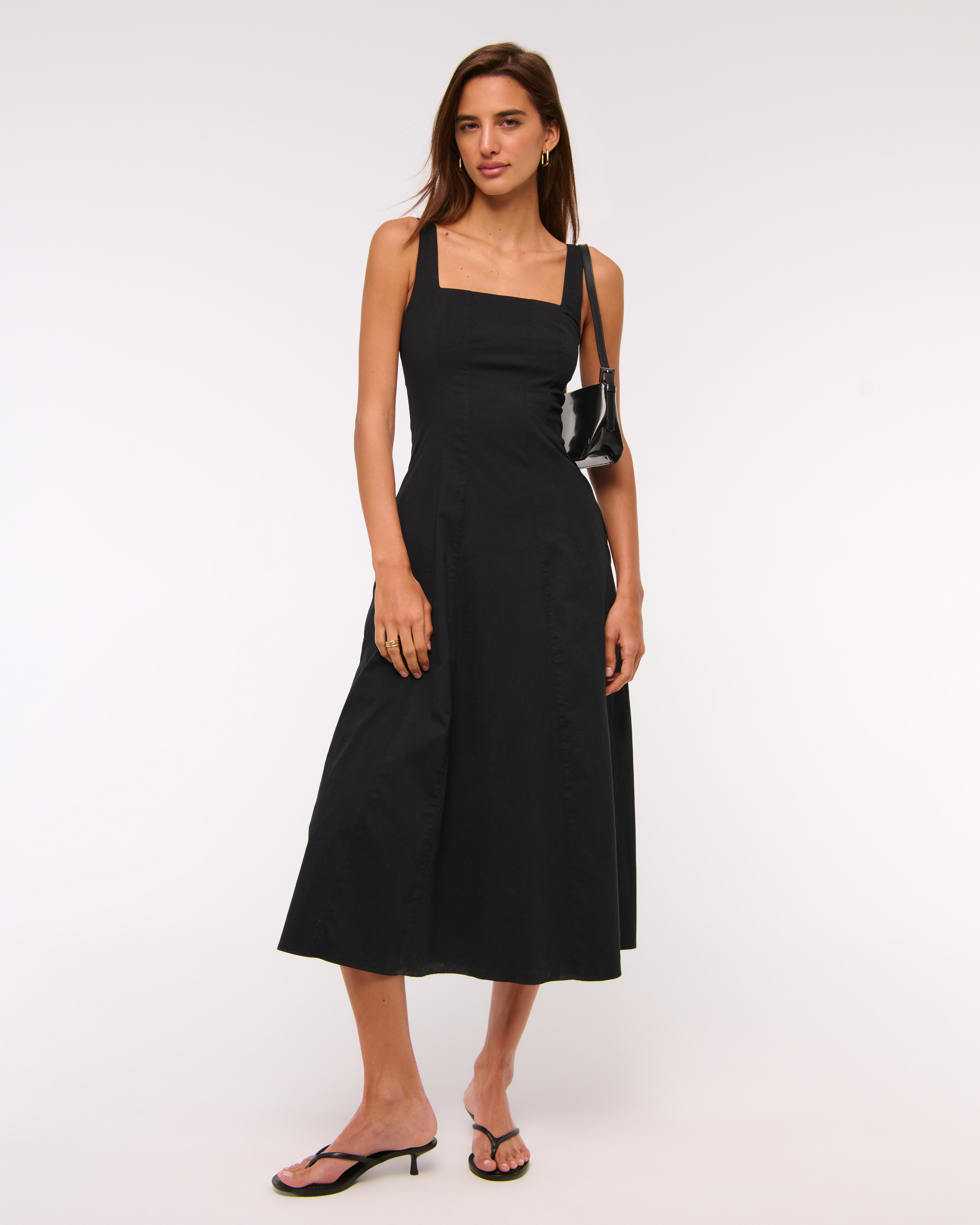 Abercrombie & Fitch The A&f Mila Midi Dress In Black