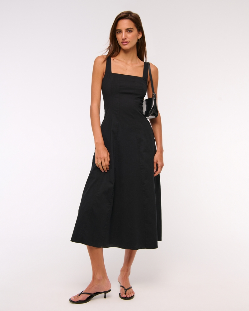The A&F Mila Denim Midi Dress