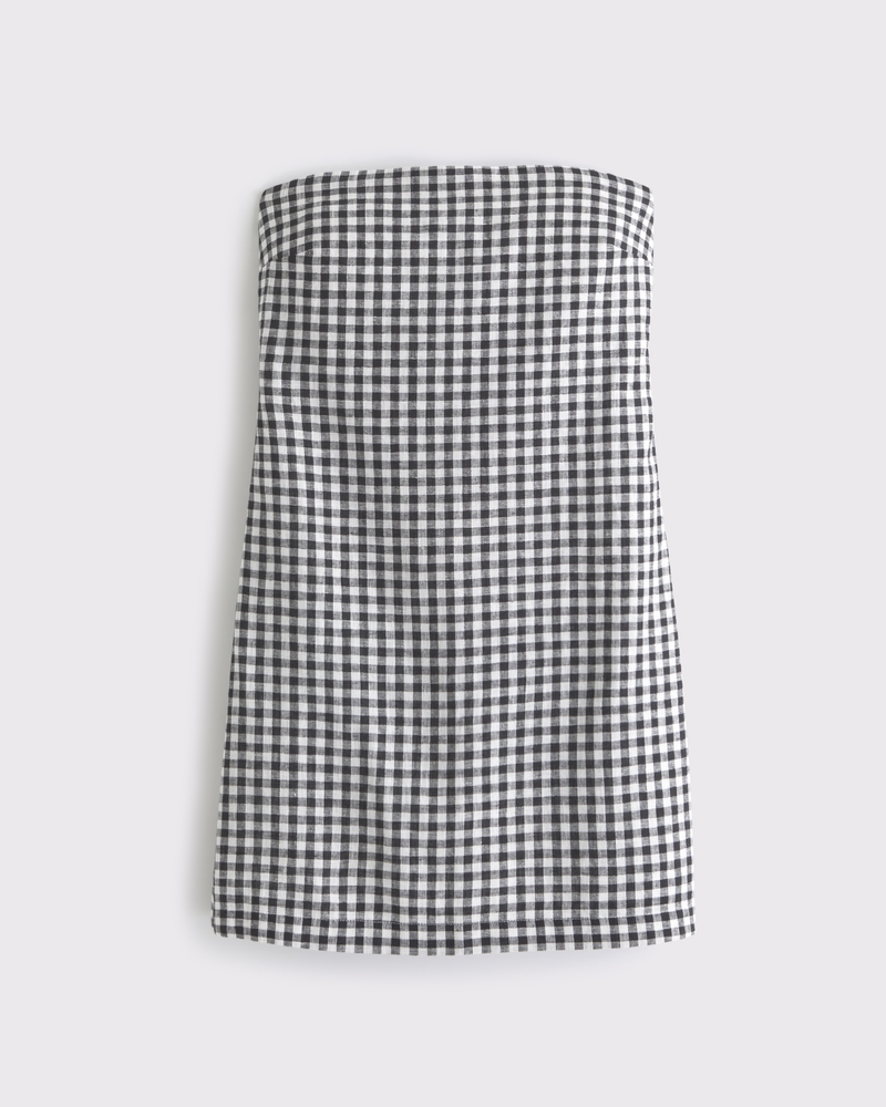 Checkered Smocked Tube Dress Set Checkered Smocked Tube Dress Set