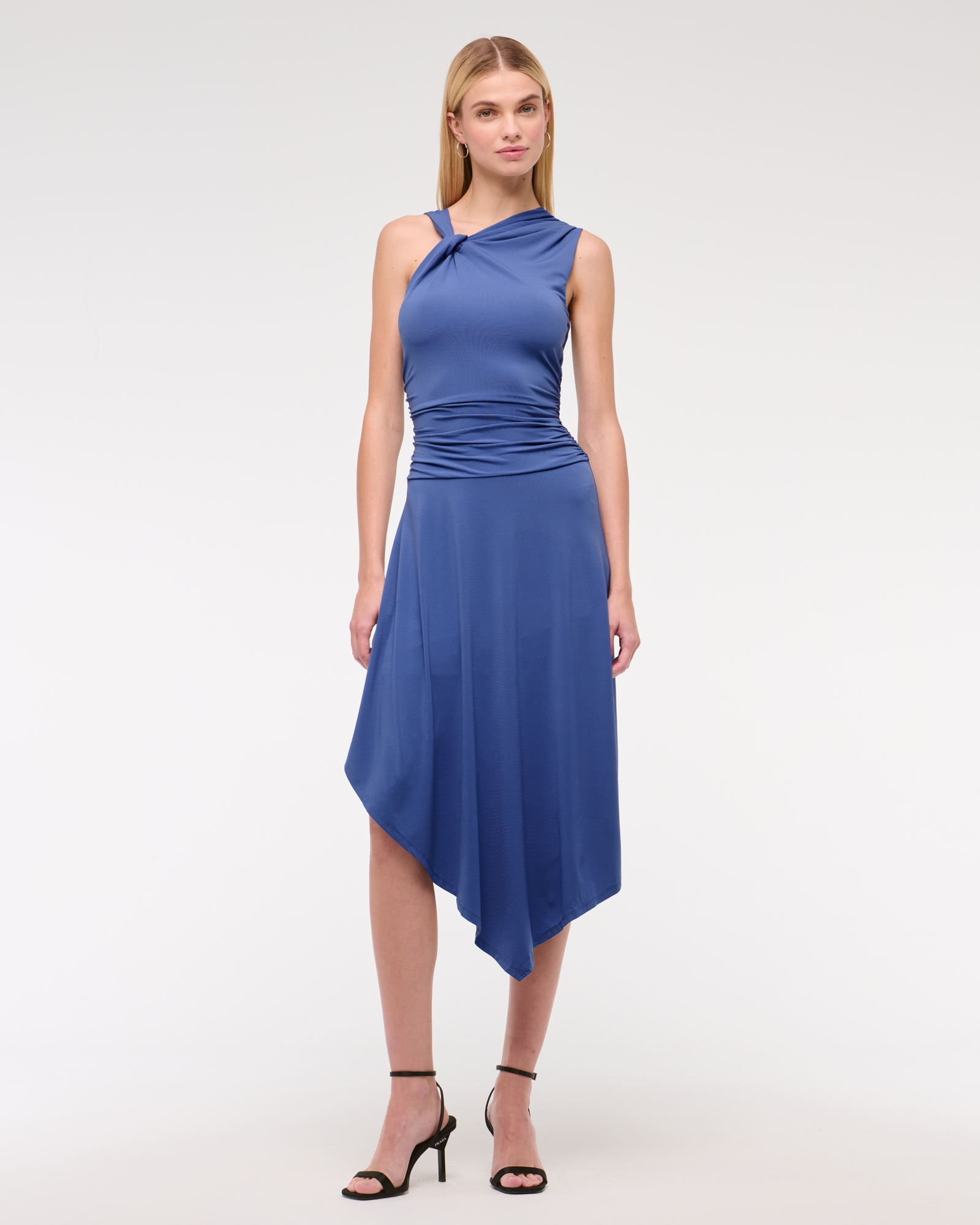 Asymmetrical Knit Midi Dress