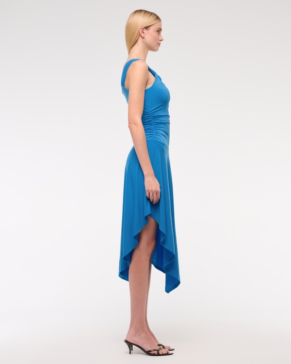 fayeth cut out asymmetrical hem midi dress Women's Asymmetrical Midi Dress  Sleeveless Draped Waist  Wilfred Smith