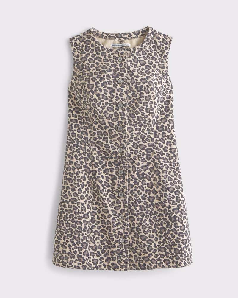 knee length dresses for ladies Falling in Love Leopard Mini Dress M / Brown main image 0