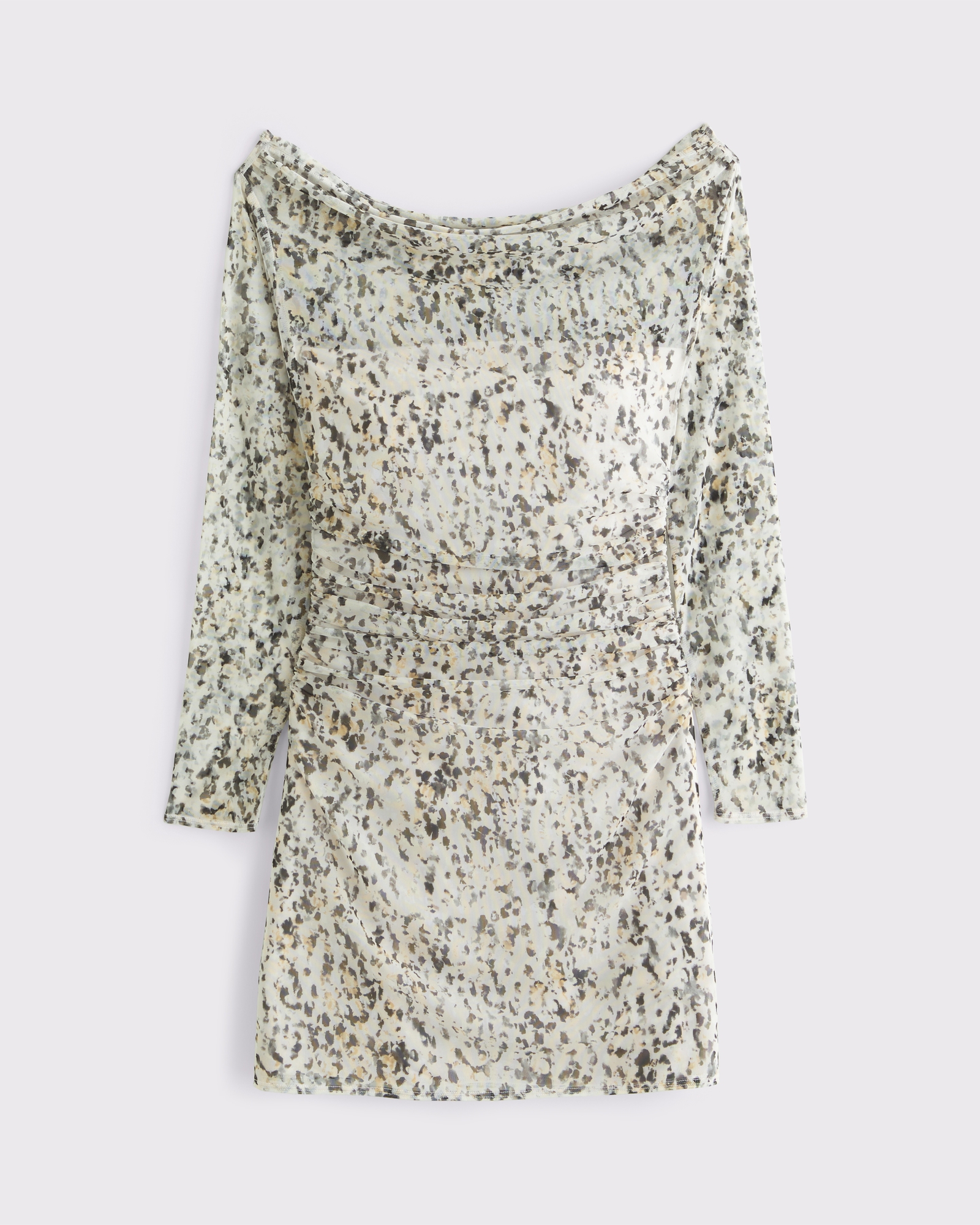 Off-The-Shoulder Mesh Mini Dress