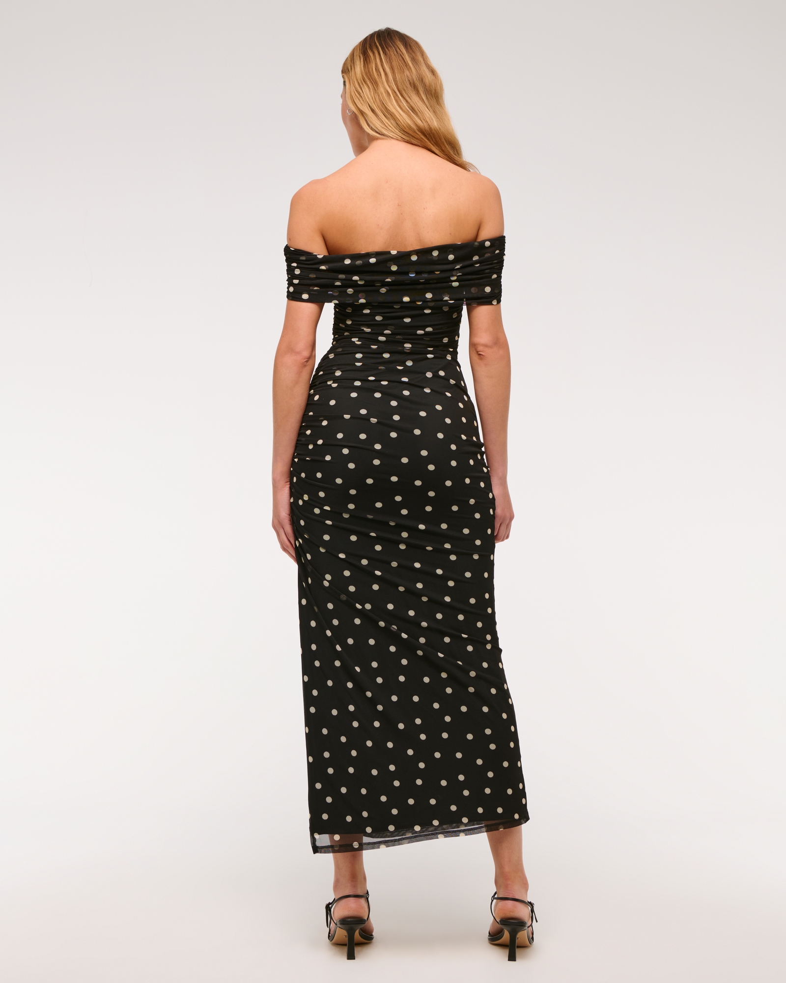 Mesh Draped Maxi Dress