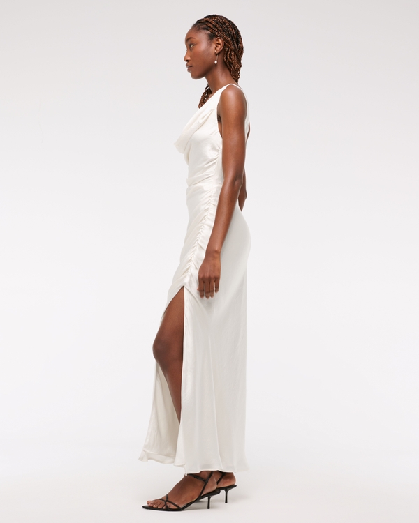 Cowl Neck Draped Maxi Dress