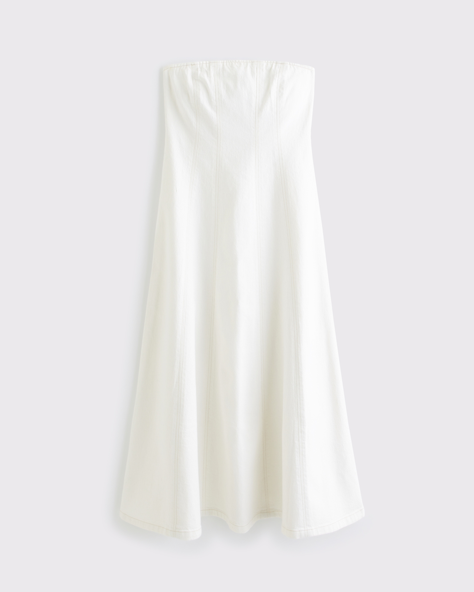 The A&F Mila Strapless Denim Midi Dress