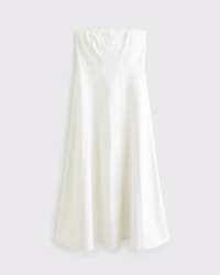 The A&F Mila Strapless Denim Midi Dress