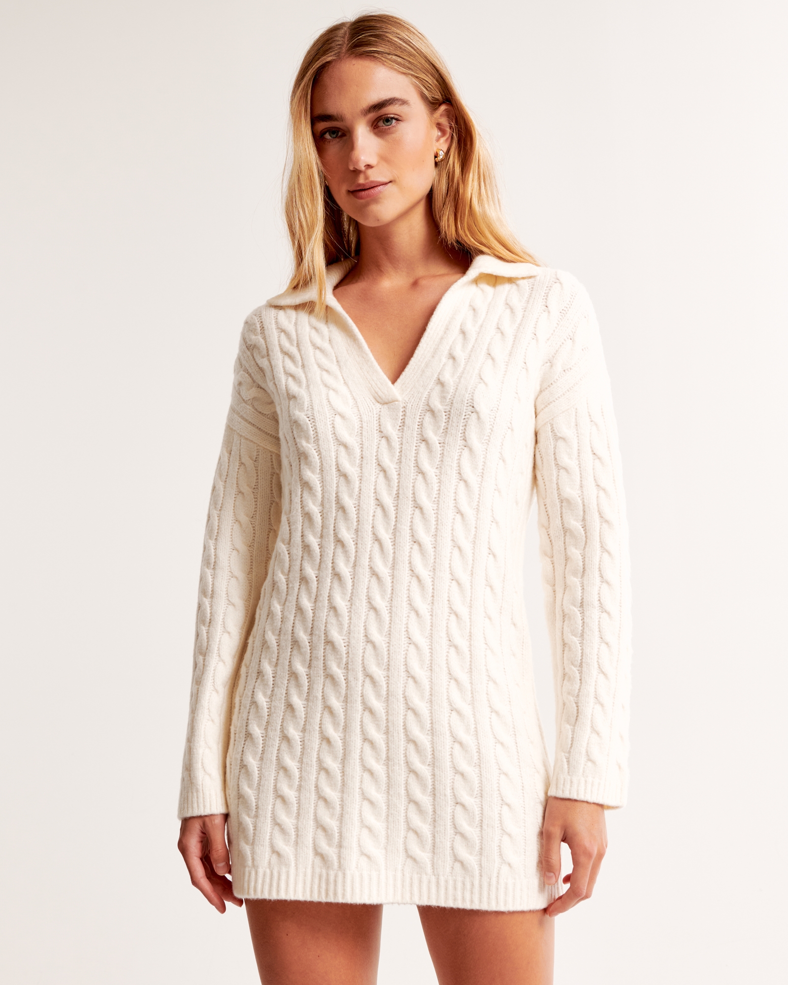 Collared Mini Sweater Dress