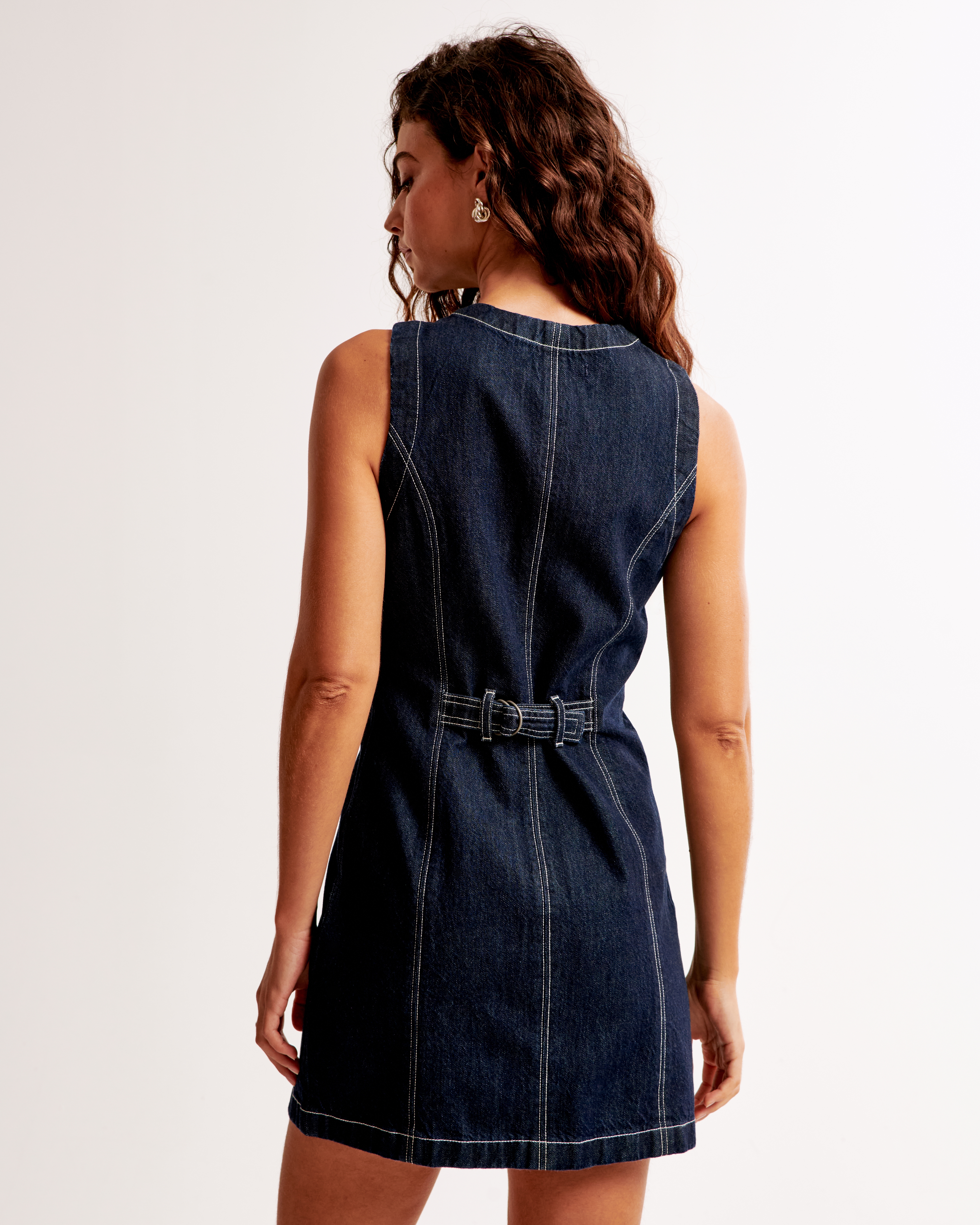 The A F Mara High Neck Denim Mini Dress