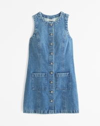The A&F Mara High-Neck Denim Mini Dress