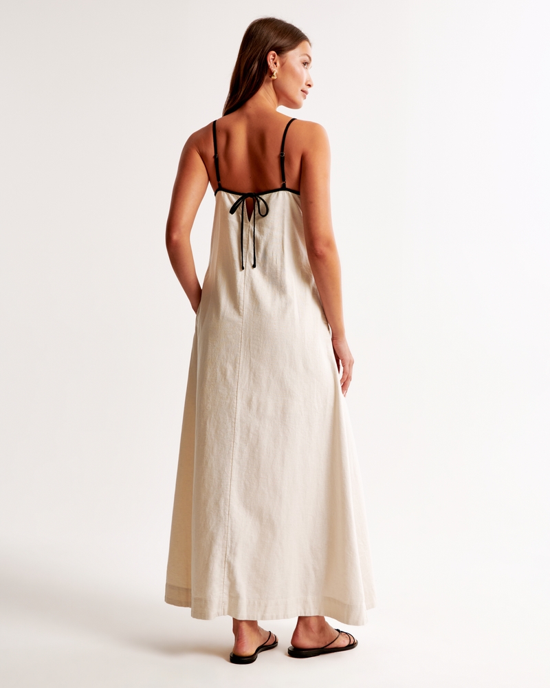 Shift Linen-Blend Maxi Dress