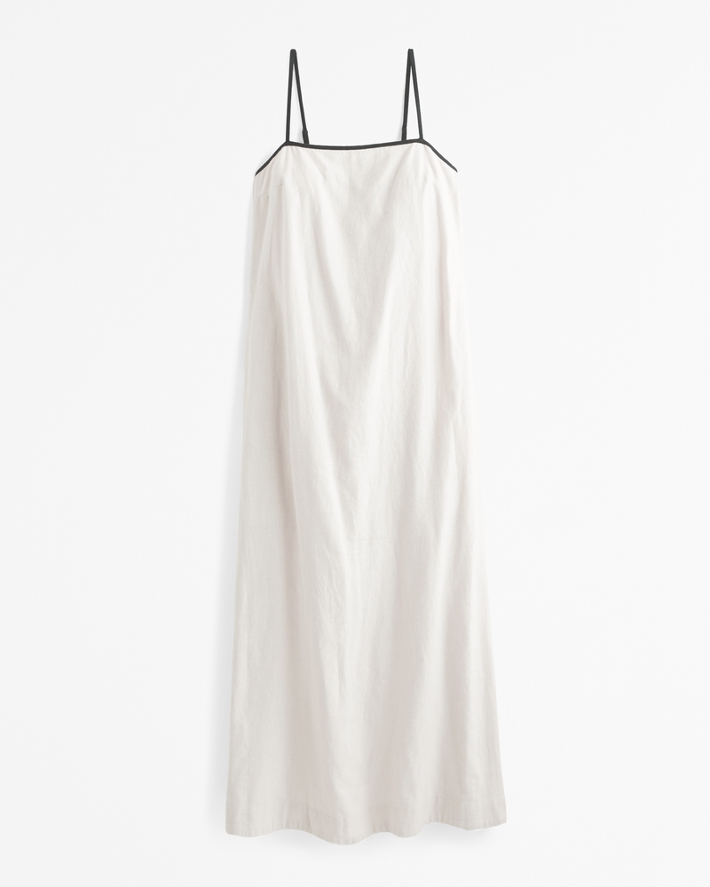 Shift Linen-Blend Maxi Dress