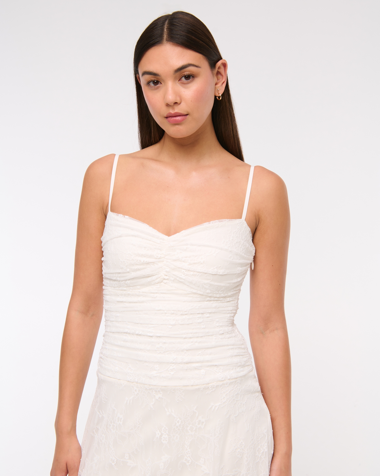 Drop-Waist Lace Midi Dress