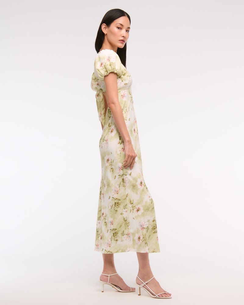The A&F Julia Slip Puff Sleeve Midi Dress