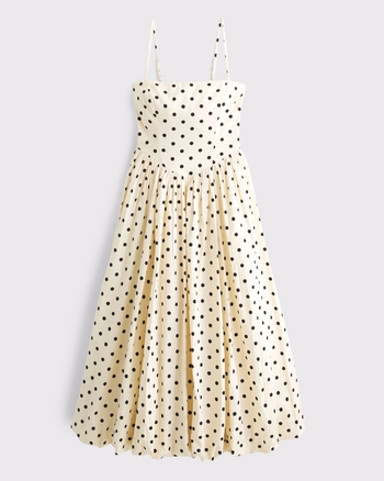 Auburn Brown Bubble Hem Midi Dress main image 0