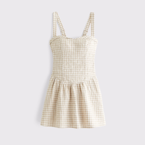 Женские юбки Abercrombie & Fitch Premium Linen Drop-Waist Skort