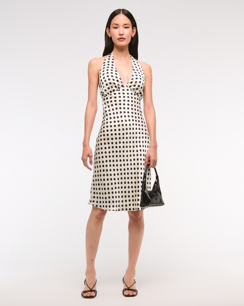 Halter Knee-Length Slip Dress
